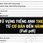 Từ Vựng Tiếng Anh Cơ Bản Trong Giao Tiếp